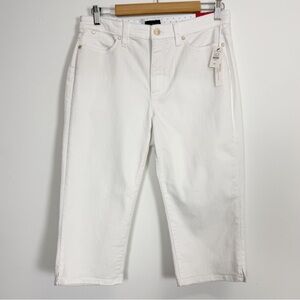 Talbots Pedal Pusher Jean Capri Womens 10 Curvy White Slimming NWT